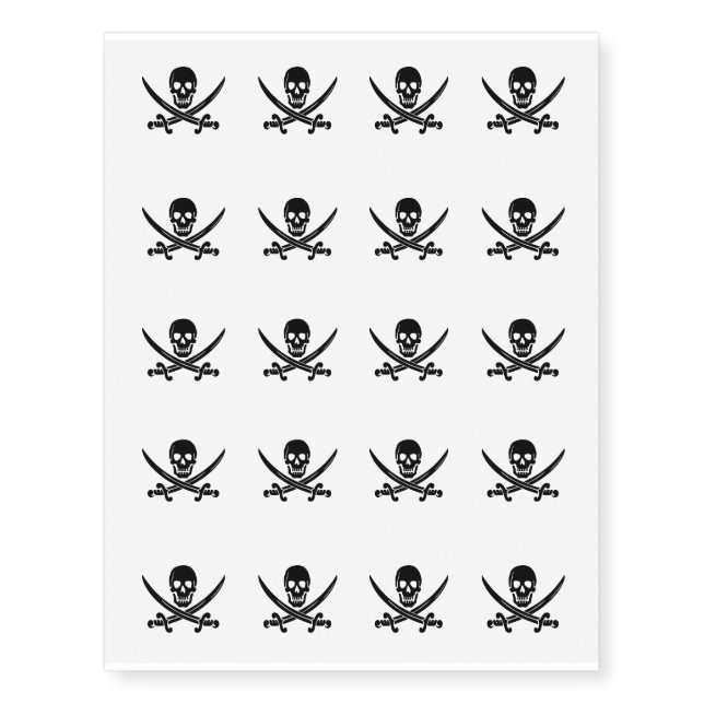 Temporary Tattoo Sheet-Pirate Skull (Front)