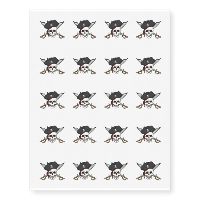 Temporary Tattoo Sheet-Pirate Skull (Front)