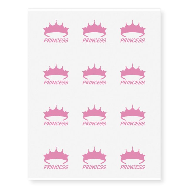 Temporary Tattoo Sheet-Princess Crown (Front)