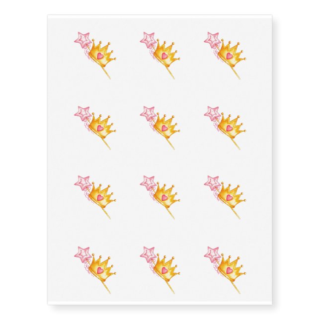 Temporary Tattoo Sheet-Princess Crown (Front)