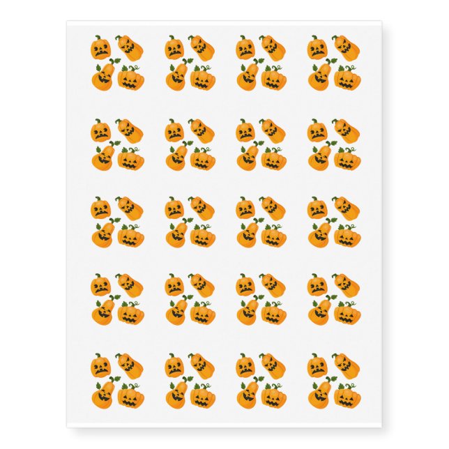 Temporary Tattoo Sheet-Pumpkins (Front)