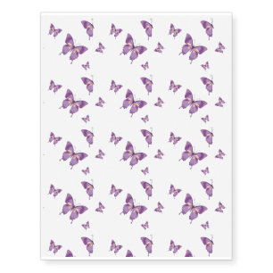 Temporary Tattoo Sheet-Purple Butterflies