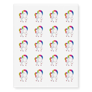 Temporary Tattoo Sheet-Rainbow Unicorn