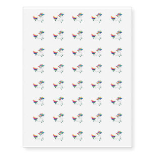 Temporary Tattoo Sheet-Rainbow Unicorn