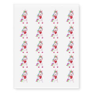 Temporary Tattoo Sheet-Rainbow Unicorn