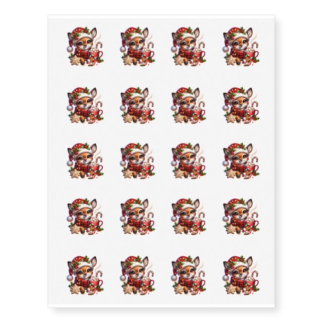 Temporary Tattoo Sheet-Reindeer (Front)