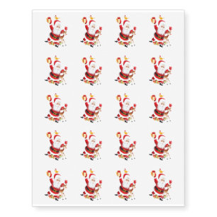 Temporary Tattoo Sheet-Santa