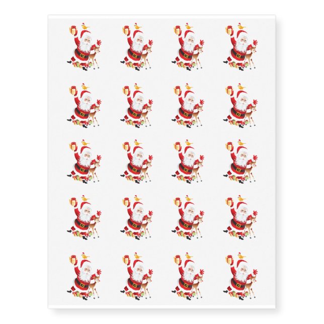Temporary Tattoo Sheet-Santa (Front)