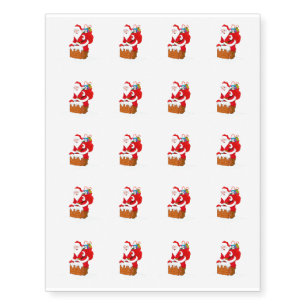 Temporary Tattoo Sheet-Santa
