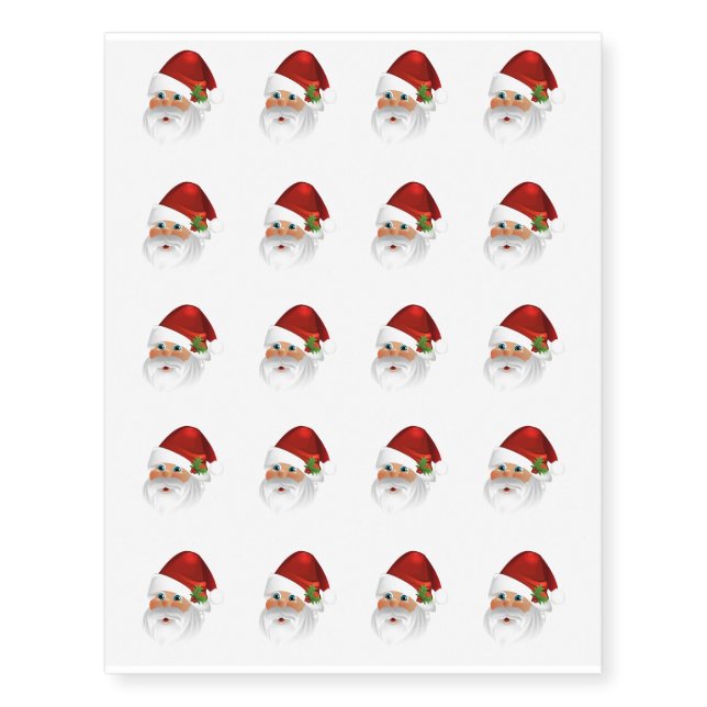 Temporary Tattoo Sheet-Santa (Front)