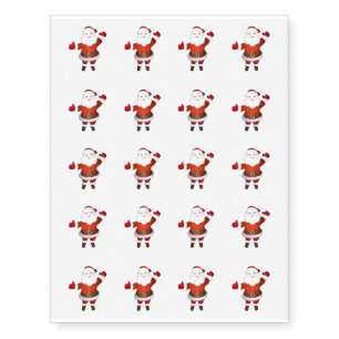 Temporary Tattoo Sheet-Santa