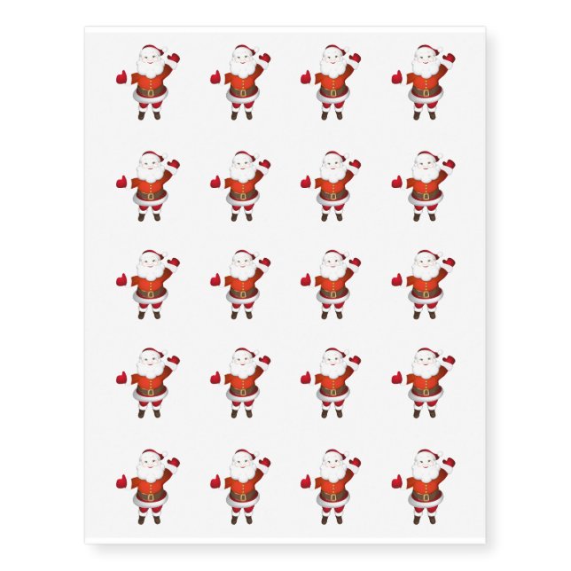 Temporary Tattoo Sheet-Santa (Front)