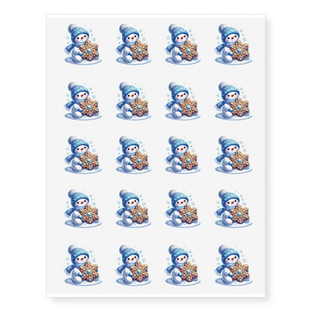 Temporary Tattoo Sheet-Snowman (Front)
