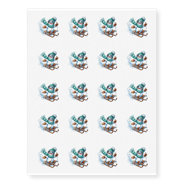Temporary Tattoo Sheet-Snowman (Front)