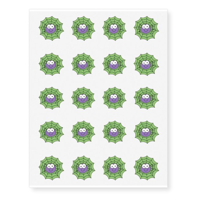 Temporary Tattoo Sheet-Spider (Front)
