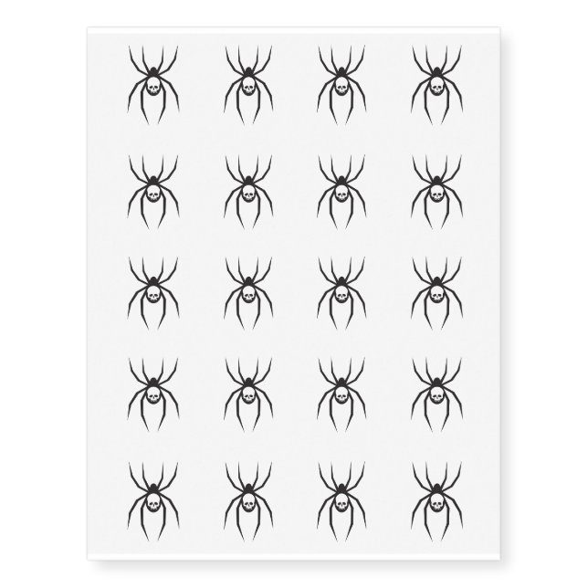 Temporary Tattoo Sheet-Spider (Front)
