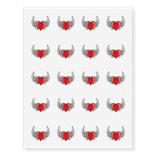 Temporary Tattoo Sheet-Valentine Hearts