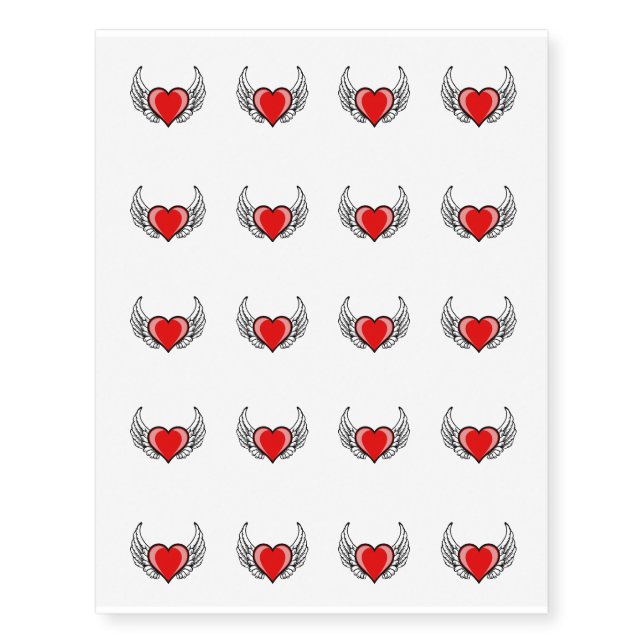 Temporary Tattoo Sheet-Valentine Hearts (Front)