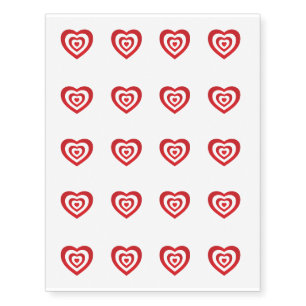Temporary Tattoo Sheet-Valentine Hearts
