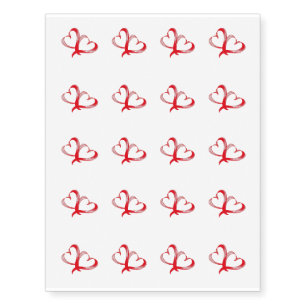 Temporary Tattoo Sheet-Valentine Hearts