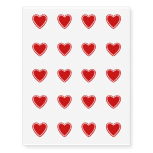 Temporary Tattoo Sheet-Valentine Hearts