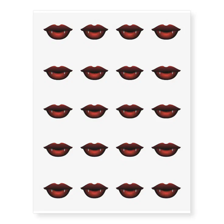 Temporary Tattoo Sheet-Vampire Lips | Zazzle Temporary Tattoo Sheet-Vampire Lips | Zazzle