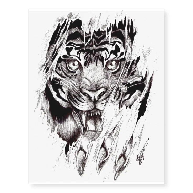 Temporary tattooing “TIGER Temporary tattooing “TIGER