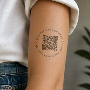 Temporary Tattoos Custom QR Code Business Favors