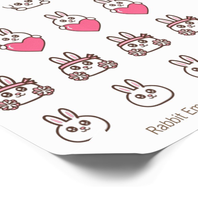 Temporary Tattoos Cute Cartoon Rabbit emoticons (Angled)