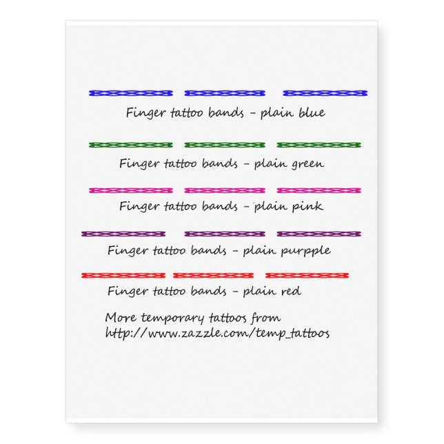 Temporary tattoos - Finger bands collection 2 (Front)