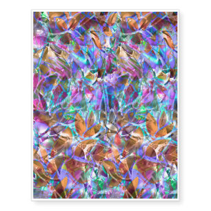 Temporary Tattoos Floral Abstract Stained Glass