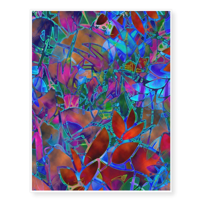 Temporary Tattoos Floral Abstract Stained Glass (Front)