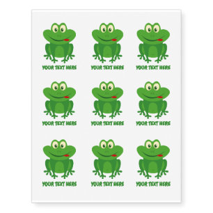 Temporary tattoos for kids with cute frog cartoon