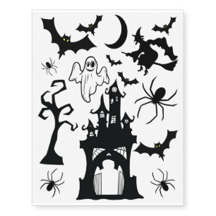Temporary Tattoos - Haunted Castle Halloween