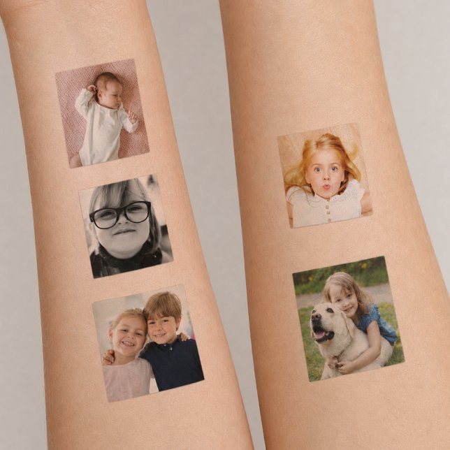 Temporary Tattoos | Personalized Photo Memory Gift (A playful personalized tattoo sheet for family snapshots, kids photos, and party favors)