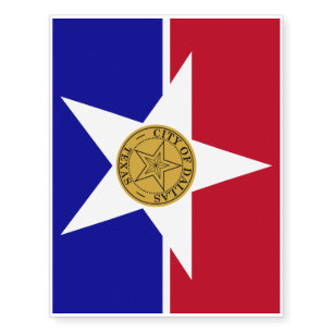Temporary tattoos with Flag of Dallas
