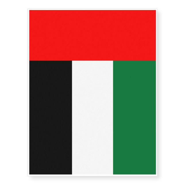 Temporary tattoos with Flag of EAU (Front)