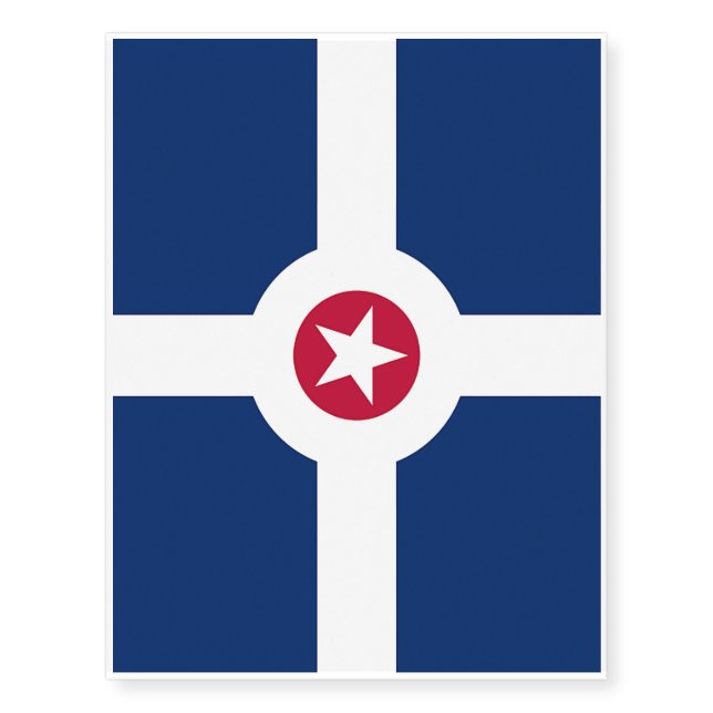 Temporary tattoos with Flag of Indianapolis (Front)