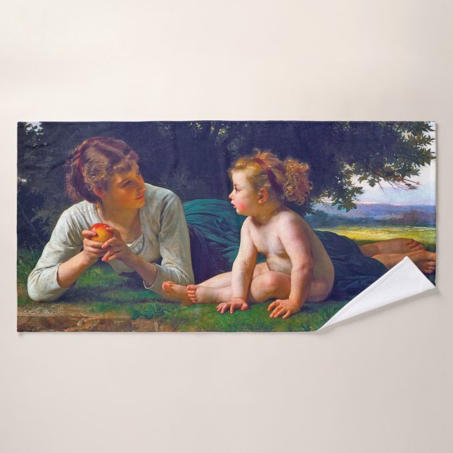 Temptation, Bouguereau Bath Towel (Bath Towel)