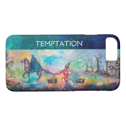 TEMPTATION Dark Knight and Devils Treasure Blue iPhone 87 Case