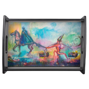TEMPTATION Dark Knight and Devil's Treasure ,Blue Serving Tray