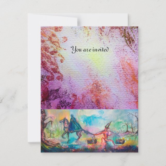 TEMPTATION Dark Knight Devil Treasure Blue Purple Invitation (Front)