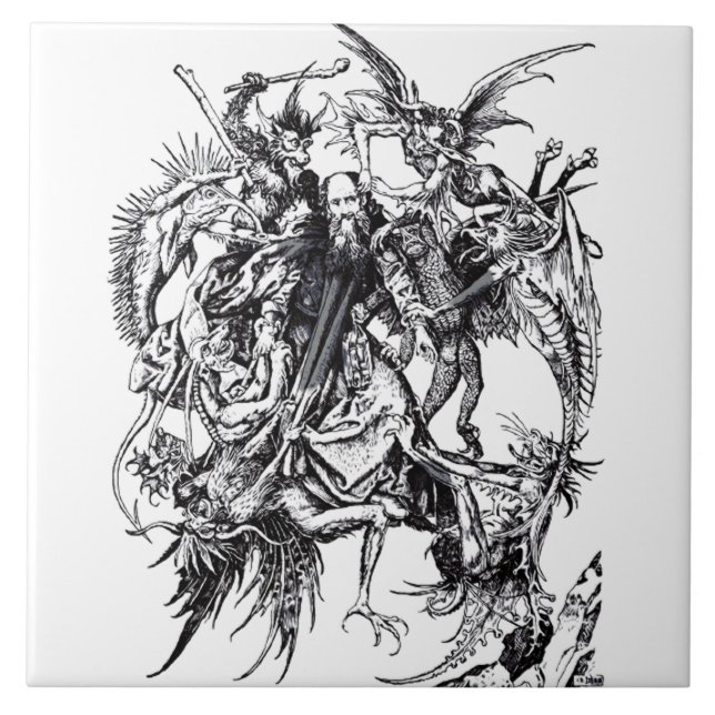 Temptation of Saint Anthony the Great Ceramic Tile (Front)