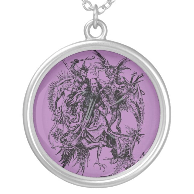 Temptation of Saint Anthony the Great Silver Plated Necklace (Front)