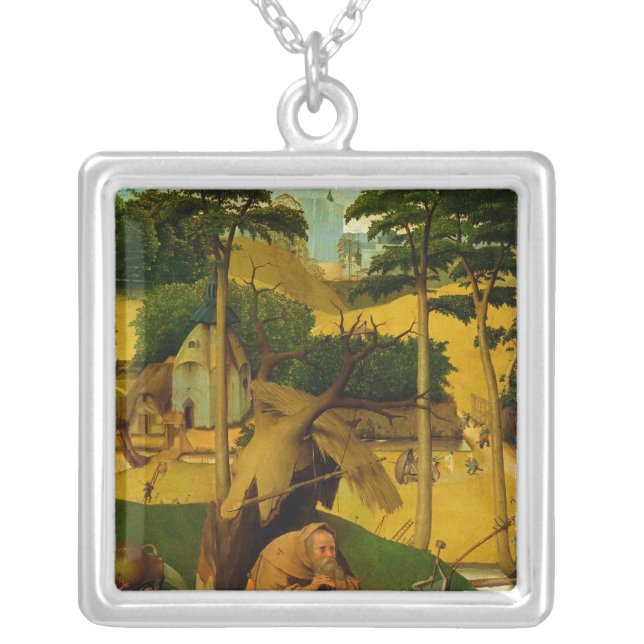Temptation of St. Anthony, 1490 Silver Plated Necklace (Front)