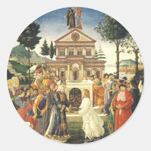 Temptations of Christ by Sandro Botticelli Classic Round Sticker