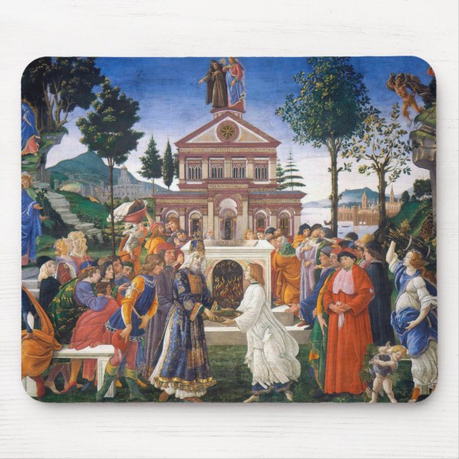 Temptations of Christ, Sandro Botticelli Mouse Pad (Front)