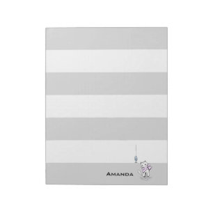 Tempted White Cat & Fish Notepad