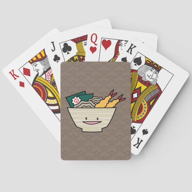 Tempura ramen bowl nori shrimp Japanese noodles Poker Cards (Back)