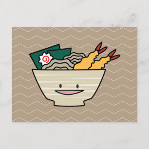 Tempura ramen bowl nori shrimp Japanese noodles Postcard